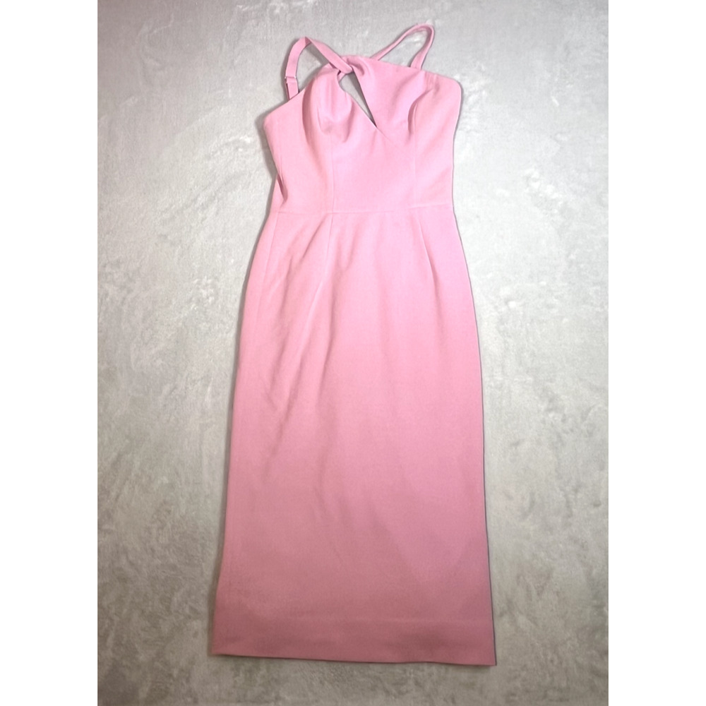 Dress The Population Eliseo‎ Dress Womens Small Pink One Shoulder Keyhole Midi